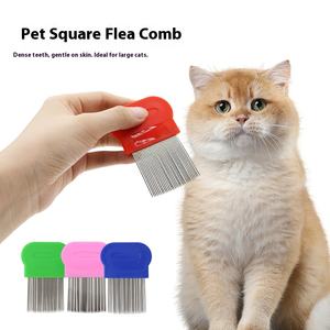 घने दांत स्टेनलेस स्टील सुई बिल्ली कंघी पालतू जानवर के लिए प्लास्टिक सामग्री के साथ पालतू जानवरों की आपूर्ति - Product Image 2