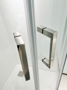 Mampara de Ducha Prefabricada con Puerta <span class=keywords><strong>Corredera</strong></span> de Diseño Europeo Moderno Personalizable, Marco de Aluminio en Forma de Arco, Vidrio Templado de 6 mm, Ecológica - Product Image 2