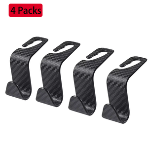 Nuevo patrón de fibra de carbono <span class=keywords><strong>Car</strong></span> Essentials Asiento Reposacabezas Gancho Fit Universal Vehicle - Product Image 1