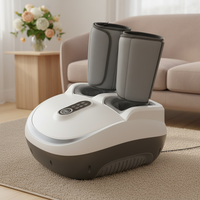 Masseur de pieds et mollets Shiatsu TODO avec chaleur, compression d'air, commande filaire manuelle, 1 à 9 niveaux d'intensité pour la circulation et le soulagement de la douleur