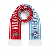 Hersteller personal isierte Jacquard gestrickte Unterstützer Schal halb und halb Design Sport Fußball Fußball Team Club Fans Schal