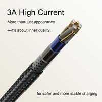 Câble de données USB-C en nylon 60W à charge rapide, conducteur en cuivre pur, longueur 1,2 m, prend en charge la charge sans fil pour appareil photo et écouteurs