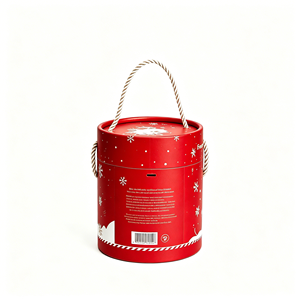 Grande boîte ronde en carton rigide pour pommes avec poignée, pour cadeau de fruits, emballage de Noël, logo personnalisé - Product Image 6