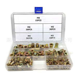 Juego de Tuercas Remachables Moleteadas Juye Hardware M3 M4 M5 M8 de Acero Zincado para la Industria de la Construcción - Product Image 1