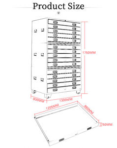 הנדסת ציור ארון מתכת a0 מפה נייר מסגרת נייד מדפים ציור ארון - Product Image 3