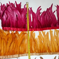 Plumes de coq teintées en gros, 25-30 cm, multicolores, pour costumes de carnaval et de samba