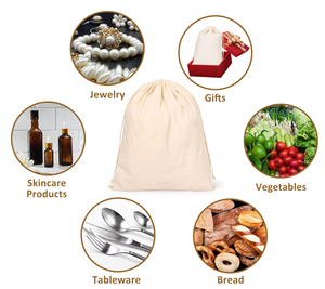 Canvas Drawstring Bags <strong>Small</strong> <strong>Draw</strong> String Makeup Bag Sublimation Custom Cotton Drawstring Bag With Logo - Product Image 6