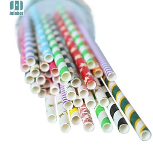 Colorful Paper Straws 197x6mm Biodegradable For Beverage Decoration - Product Image 5