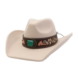 Venta al por mayor de fieltro Hombres Western Bandas Unisex Texas Bulk Ranger <span class=keywords><strong>Comprar</strong></span> al por mayor Hebilla de cinturón Vaquero Fedora Sombreros - Product Image 3