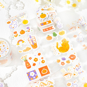 1 rouleau de ruban adhésif découpable Flash Sand, motif simple d'illustration de ranch de moutons, décoration de coque de téléphone DIY, autocollant - Product Image 3