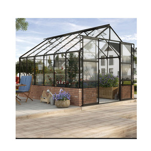 Serre de jardin haute résistance en métal noir résistant au vent avec verre trempé, écologique pour l'arrière-cour - Product Image 1