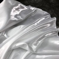 Robe de mariée en soie cristalline glacée 100% polyester, doublure en métal dur lisse, tissu satiné liquide brillant, tissus unis pour filles