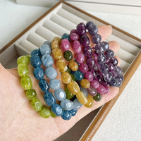 Bracelet en perles bohèmes en pierre naturelle multicolores, bijoux faits à la main avec charme arc-en-ciel irrégulier pour femmes