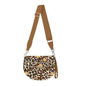 Borsa a Tracolla Portatile con Stampa Leopardata Hawaii e Design Puakenikeni, Borsa da Weekend Personalizzata per Donne - Product Image 1