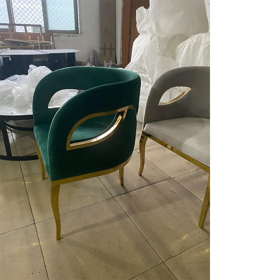 थोक अनुकूलित अच्छी गुणवत्ता आधुनिक मखमल कुर्सी भोजन होटल के लिए होटल कुर्सी सैलून कुर्सी