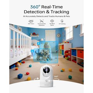 Foscam 4K Indoor <b>Camera</b> R8M Wi-Fi Baby Pet Monitor 360 Degree Auto Tracking No Blind Spot - Product Image 5