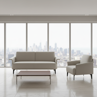 Ensemble de canapés de bureau modernes pour PDG, en cuir PU, design durable, pour bureau à domicile et salon