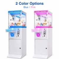 Machine à griffes à monnayeur pour attraper les peluches roses, machine d'arcade à grue avec LED pour centres commerciaux et équipement de divertissement