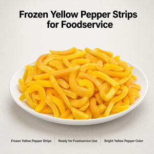 Tiras de Pimiento Amarillo Congelado, Rodajas de Pimiento Dulce Amarillo para Servicios de Alimentación, <span class=keywords><strong>Pizza</strong></span>, Pasta, Ensaladas, Salsas e Ingredientes para Comidas Preparadas - Product Image 6