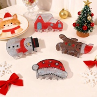 Vente en gros usine : Pince à cheveux mignonne de Noël, série pailletée, pince requin, logo personnalisé, accessoire pour chignon femme