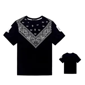 Wholesale Summer Casual 180 Grams 100% Cotton Plus Size T-shirt Men's T-shirts Paisley Print