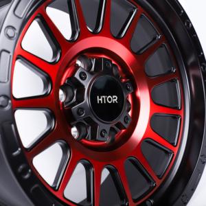 Jantes tout-terrain forgées HTOR 16x8.5 17x9.5 18x10 pouces 6x139.7, noir rouge fraisé, compatibles avec Titan Frontier GX460 Patrol Armada QX80 - Product Image 5