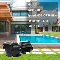 Bomba de Piscina de Velocidad Variable con Inversor Completo de 2.0HP y 230V, Compatible con CEC y DOE, Múltiples Frecuencias para Piscinas Elevadas/Enterradas