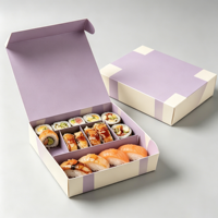 Boîte d'emballage personnalisée pour snacks et sushis, best-seller, en papier alimentaire avec fenêtre couleur, prix usine, emballage chocolat pour sushis