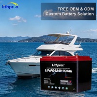 Batterie LiFePO4 rechargeable 25,6V 150AH Grade A 6000 cycles profonds Marine Smart BMS CAN Bus Connecteur Anderson CE RoHS IP67 OEM ODM