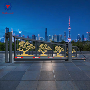 Tự động thép không gỉ nướng thiết kế nhôm đường lái xe cửa chính kim loại hàng rào lưới mắt cáo cửa trượt cho trường học lối vào - Product Image 2