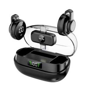 S40 High Quality Min Wireless Lapel <strong>Microphone</strong> with Charging Case Compartment with LED Display Mic for Video - Product Image 6