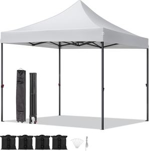 Tente de réception escamotable imperméable pour événements extérieurs 3x3 m – Chapiteau de stand commercial pour salons professionnels - Product Image 6