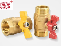Robinet à bille en laiton de marque WLW avec levier en acier inoxydable, filetage femelle G 1/2 " x raccordement tube 3/8 " pour l'eau, OEM