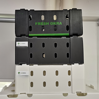Caisse en plastique PP pliable et ventilée, de qualité alimentaire, pour le stockage agricole des fruits, de la viande, du riz, le transport et la chaîne du froid