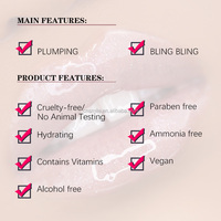 Base de gloss à lèvres végane et sans cruauté L411, effet brillant, gloss à lèvres holographique scintillant pour gloss et rouge à lèvres