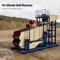 VGM2060 Vibrations-Goldwaschanlage 200-300 TPH mit oben montiertem Dünnölexziter für die Goldgewinnung aus Alluvialgold