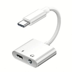 Adaptateur Type C de haute qualité 2 en 1, USB-C vers prise jack 3,5 mm, séparateur audio pour écouteurs, chargeur, adaptateur pour écouteurs USB C - Product Image 1