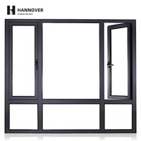 Fenêtre à battant moderne de type maison passive, ultra-isolante, triple vitrage, en aluminium, pour villa et hôtel