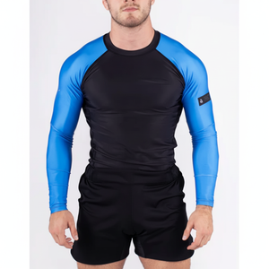 ชุดป้องกันผดผื่นสำหรับผู้ชายคอกลมแขนยาวแบบเต็มตัวผ้าโพลีเอสเตอร์ผ้าสแปนเด็กซ์ - Product Image 1