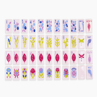 Jeu de tuiles de mahjong américain en acrylique à quatre couches avec icônes naturelles pastel, œuvre d'art personnalisée pour les cadeaux en gros et les détaillants de jeux