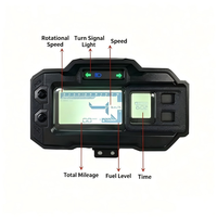 PBRabbit Motorcycle LCD Dashboard - Tampilan Kecepatan, RPM & Bahan Bakar yang Akurat, Speedometer Digital Universal Berkualitas Tinggi