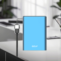 Chargeur mobile portable mince en polymère, OEM universel, charge rapide PD 20W, vente en gros, câble intégré, mini batterie externe 10000mAh