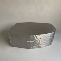 Ensemble de meubles de salon modernes et luxueux, table basse centrale en métal et acier inoxydable