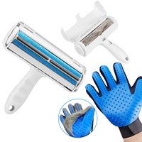 Kit de toilettage pour animaux de compagnie : Gants brosse anti-poils et rouleau dépoussiérant pour chats et chiens