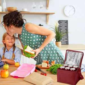 Sac isotherme pour bière en non-tissé rouge, imperméable, sacs isothermes, sacs à déjeuner isothermes, en vrac - Product Image 5