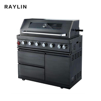 Cuisine extérieure complète en acier inoxydable 304 noir, étanche, avec grilles modulaires portables pour barbecue, cuisines de jardin en acier inoxydable