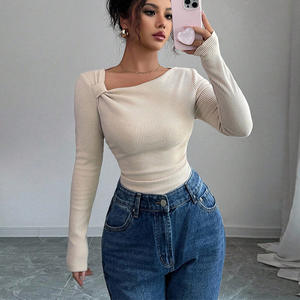 Suéter de Punto Casual para Mujer, Estilo Europeo y Estadounidense, Ajustado, Anti-Pilling, Suave, 180g, Primavera/Verano, Corte Slim, Poliéster - Product Image 3