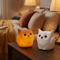 Lampe LED pour chambre à coucher, rechargeable, en silicone, en forme de hibou, avec capteur tactile, changement de couleur RVB, lampe de chevet pour bébé, enfant, chambre
