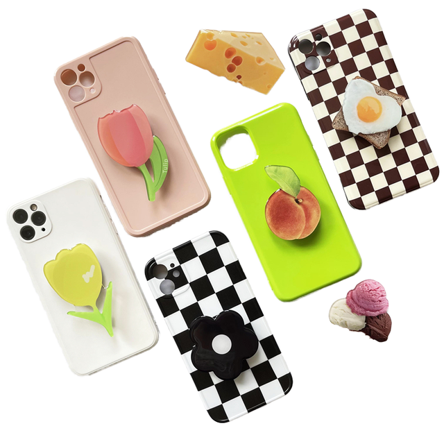 Cake Toast Dessert Expanding Stand Grip Mount Phone Socket Fold Mobile Smartphone Pocket Desktop Bracket Phone Stand Holder