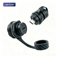 Prise de panneau USB 3.1 Type-C robuste et étanche IP67, découpe de 20,8 mm pour équipement extérieur difficiles, modèle M20